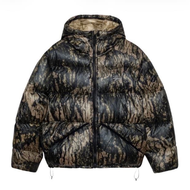 스투시 다운 파카 마이크로 립스탑 렐릭 카모