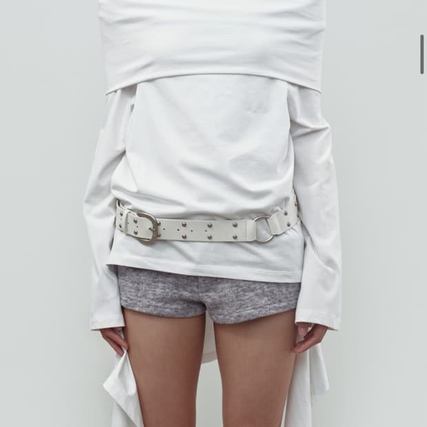 [세릭] TWO RING RIVET BELT / WHITE
