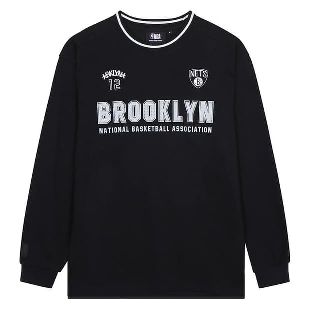 NBA BKN 요꼬배색 라운드 티셔츠