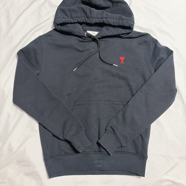 아미 스몰로고 후드티 블랙 XS