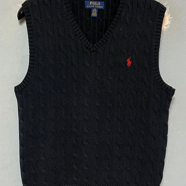 POLO 여자 케이블니트조끼 추동 S 90 55 보이즈L