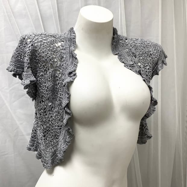 [Kumikyoku] Gray Glitter Knit Bolero