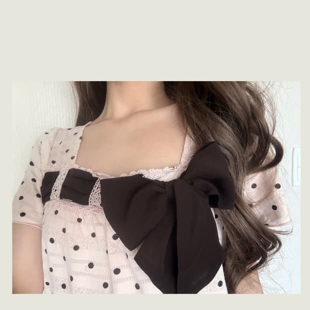 짜잔씨 엑시즈팜 도트 리본 상의 라떼갸루 희메갸루 아가일 큐롯 리즈리사