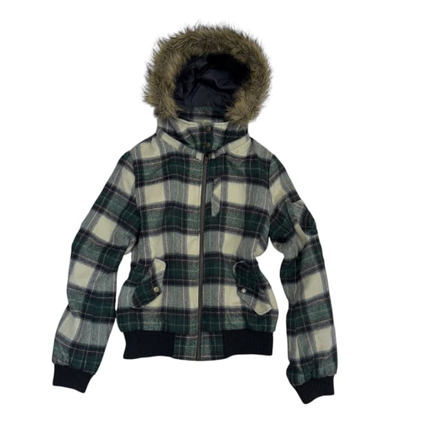 Green Check Nerd zip-up