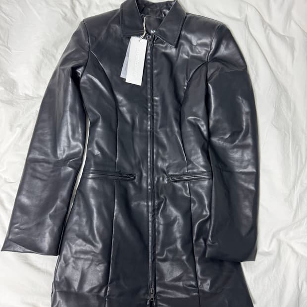 KHY 레더 미니 드레스