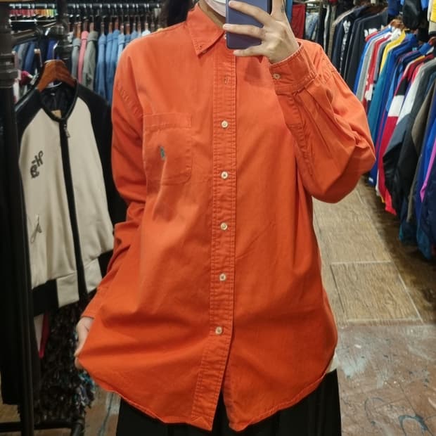 [Hi] 폴로 긴팔 셔츠 오렌지