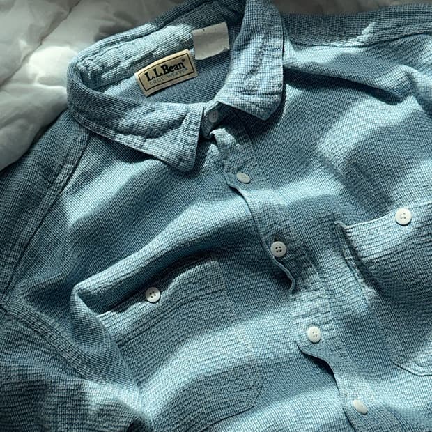 90s  L.L.BEAN 엘엘빈 쿨 위브 cool weave 반팔 셔츠