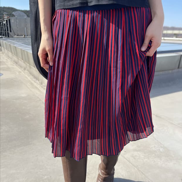 Striped Pleated Skirt 스트라이프 플리츠 스커트