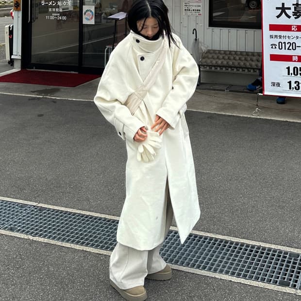 우화 롱코트 (화이트)