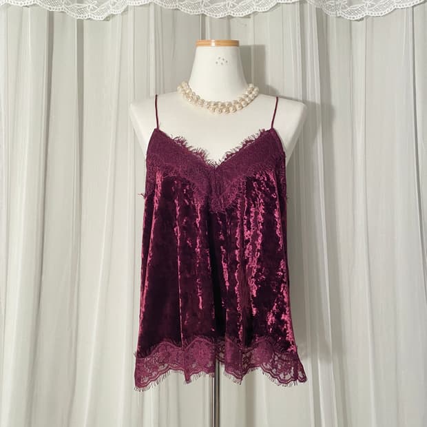 Violet Velvet Lace Slip Top