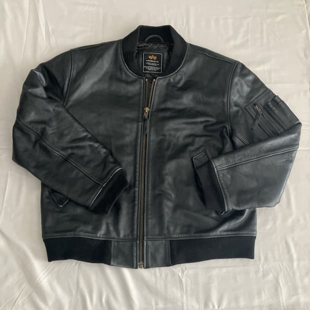 10~20s 알파 인더스트리 레더 MA-1 플라이트 자켓