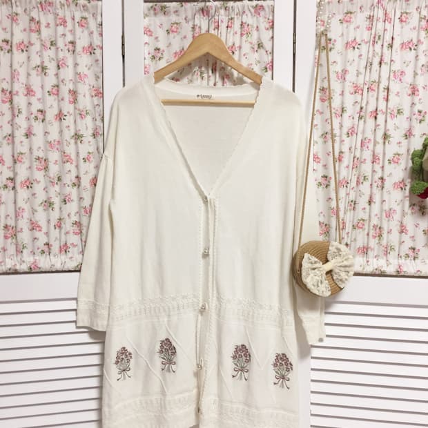 빈티지 엑시즈팜 부케 가디건