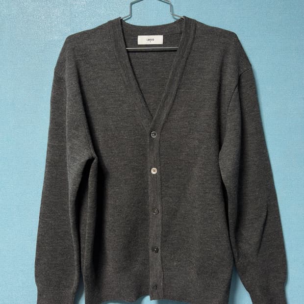 [48] 엘무드 오디너리 크롭 가디건 멀티 차콜