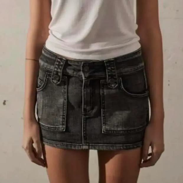 보헤미안서울 포켓 데님스커트 그레이 M 보헴서 치마 미니스커트