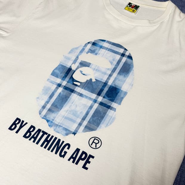 베이프 블리치드 체크 By Bathing Ape Tee 2XL