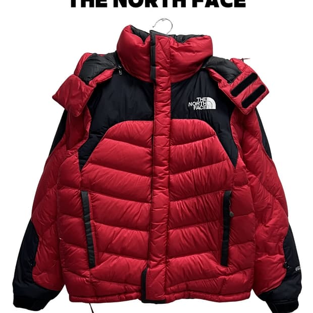 노스페이스 에베레스트 구스다운 패딩자켓 레드/블랙