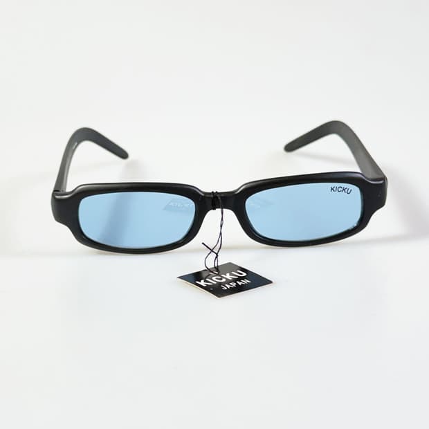 90s KICKU JAPAN 맷블랙 스퀘어 뿔테 빈티지 틴트 선글라스