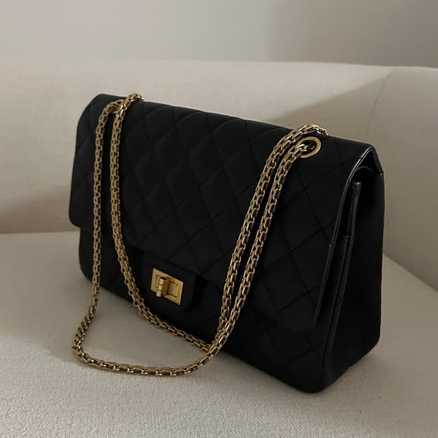 샤넬 빈티지 2.55 캐비어 맥시(구 라지) 