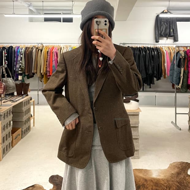 BURBERRY houndstooth check jacket