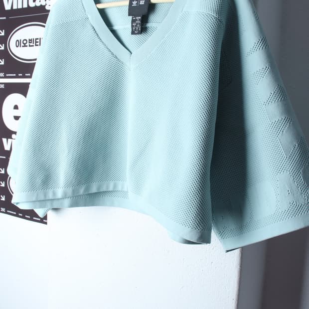 W(XL) 아디다스 긴팔티셔츠 아이비파크 협업 메쉬 민트-H33051