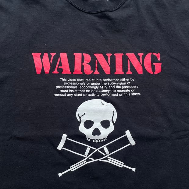 00s Jack Ass Promo Skull T-shirt