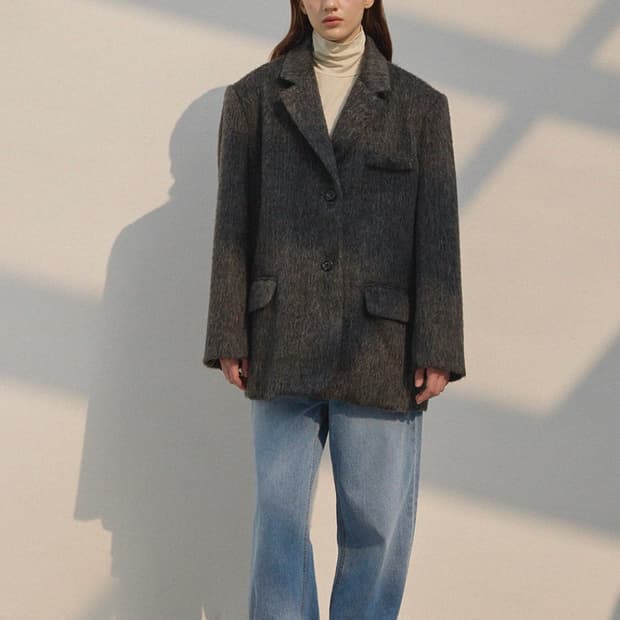 르 스튜디오 차콜 울 자켓