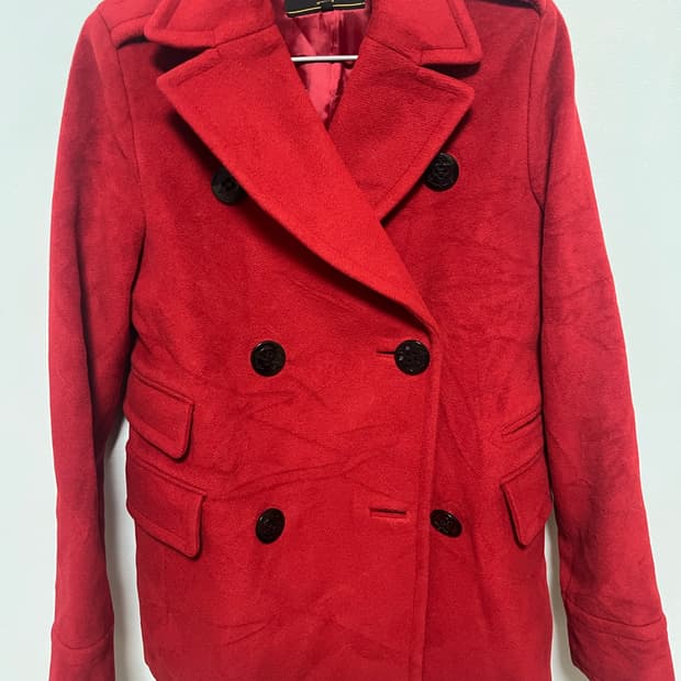 MCM 레드 더블 브레스트 코트