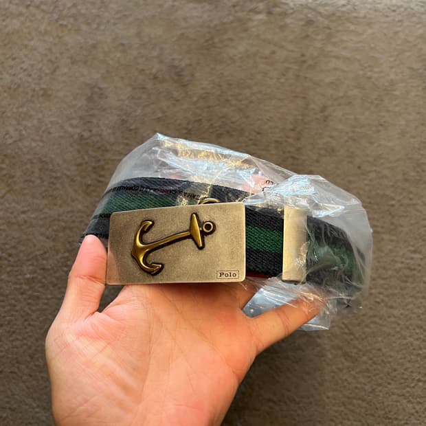 폴로 랄프로렌 앵커 버클 스트라이프 벨트 새상품 처분 