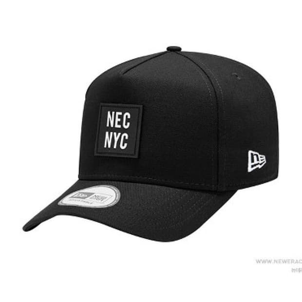 새상품) 뉴에라 D프레임 고무패치 NYC 블랙 모자 볼캡