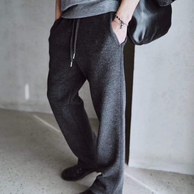 모노프리베 Textured String Pants (차콜)