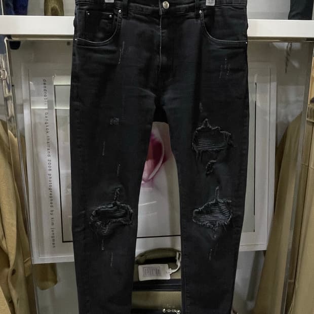 아미리/블랙 스판진팬츠(33“)