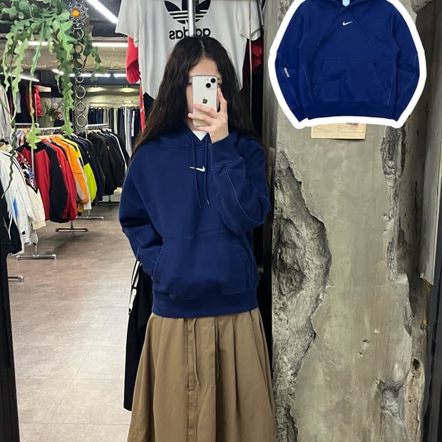 나이키X드레이크 녹타 카디널 스탁 에센셜 후드티 블루 S #csz1824