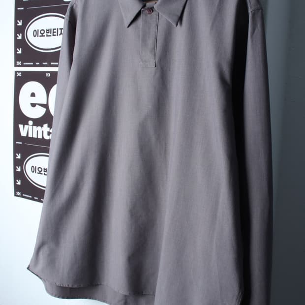 (XL-2XL) 에잇세컨즈 셔츠 남방 반집업 그레이 무지-H33543