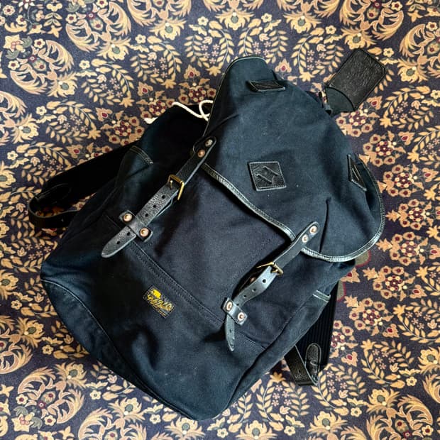 폴로 캔버스 레더 럭색 백팩