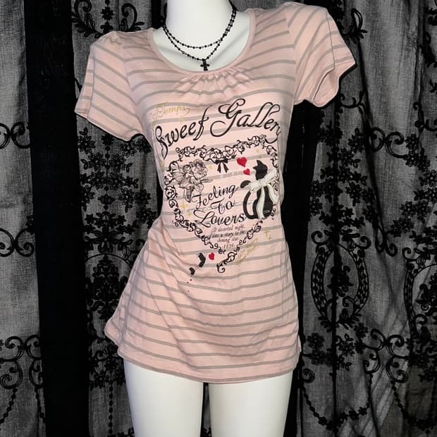 Lovely pink striped short sleeve