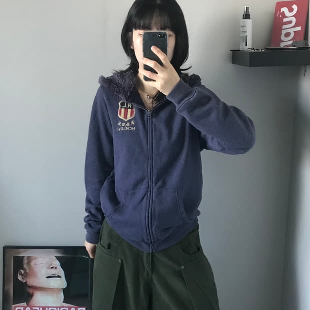 폴로 랄프로렌 진스 컴퍼니 성조기 울프죠 블루 후드집업