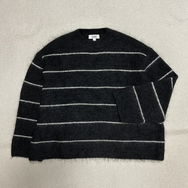 코스 텍스처드 모헤어 블렌드 스트라이프 스웨터