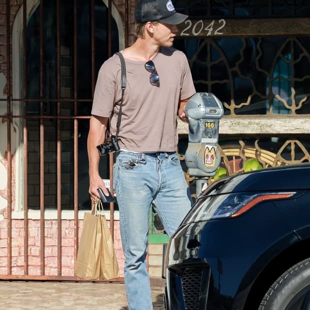 90s USA 리바이스 505 오렌지탭 페인트 미디움 블루 데님 36