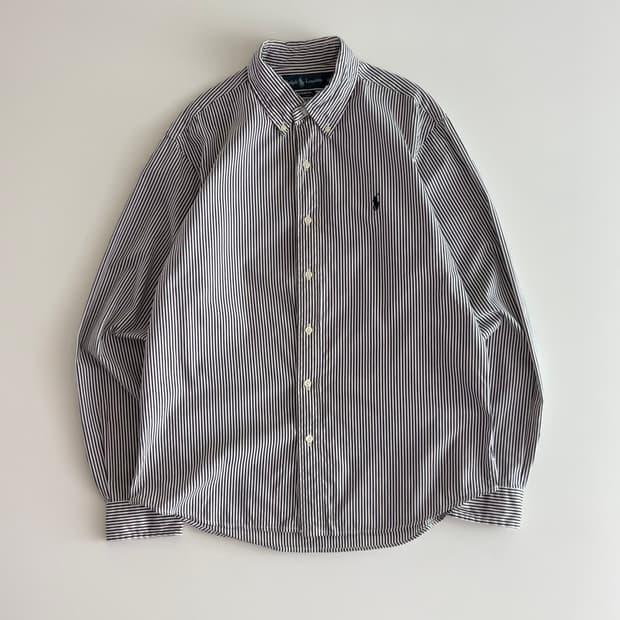 폴로 랄프로렌 블랙 스트라이프 셔츠 L