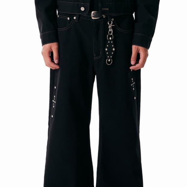 Western Studded Cotton Pants
