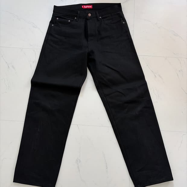 슈프림 셀비지 블랙진 32