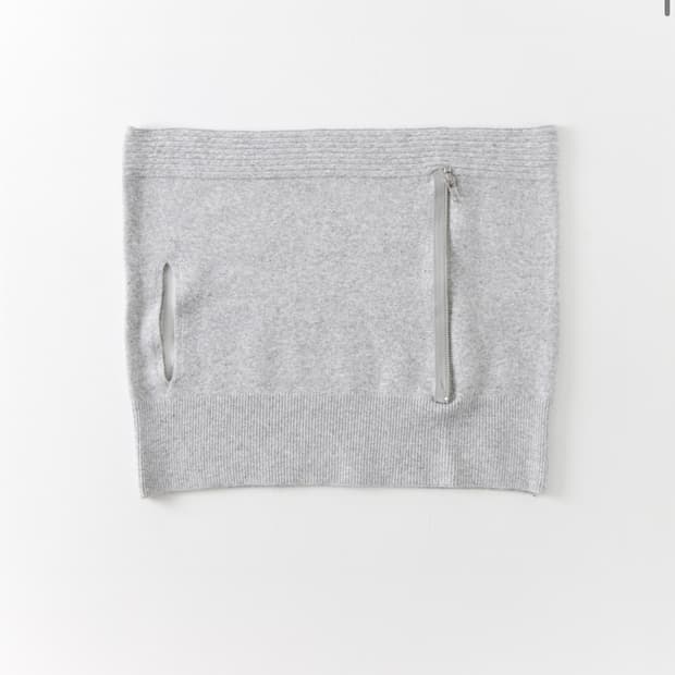 Zip knit tube top (light grey)