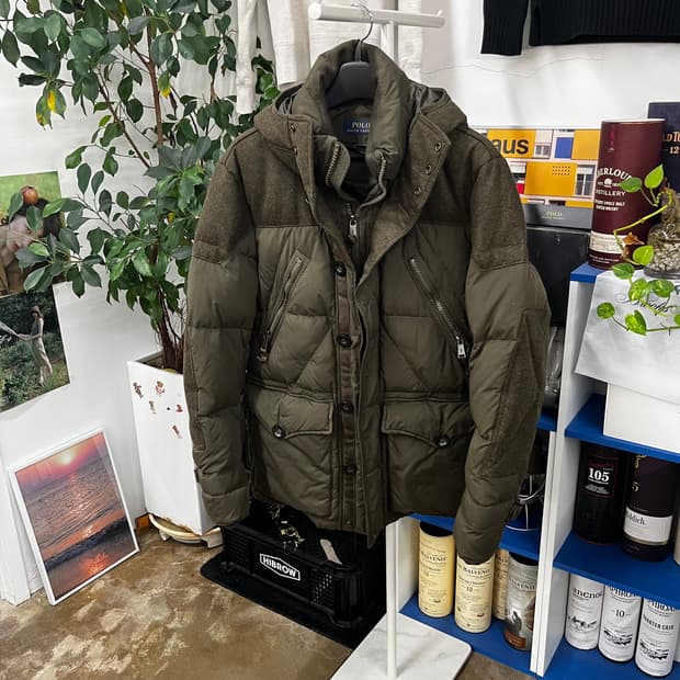 폴로랄프로렌 밀리터리 울믹스 덕다운 패딩점퍼 L