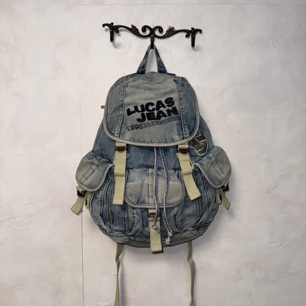 Lucas denim multi pocket backpack