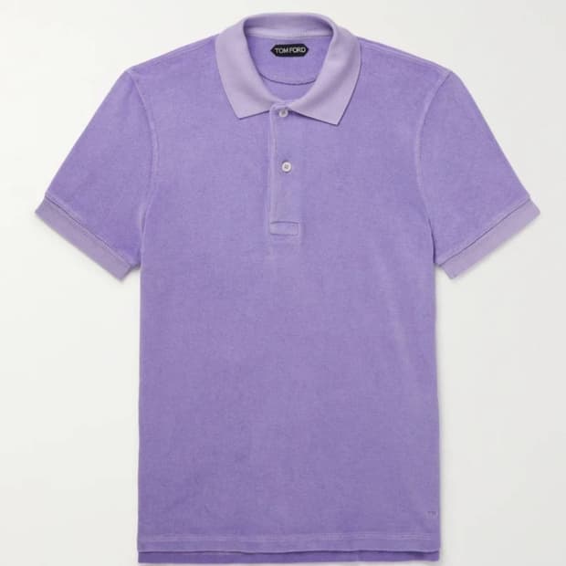 톰포드 퍼플 컬러 테리 피케 티셔츠 52