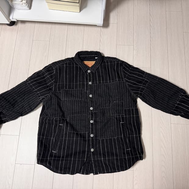 데님티어스 피스 패치워크 패디드 자켓 L사이즈