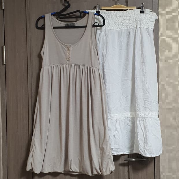 빈티지 모리걸 레이어드 코디 세트 2way 원피스