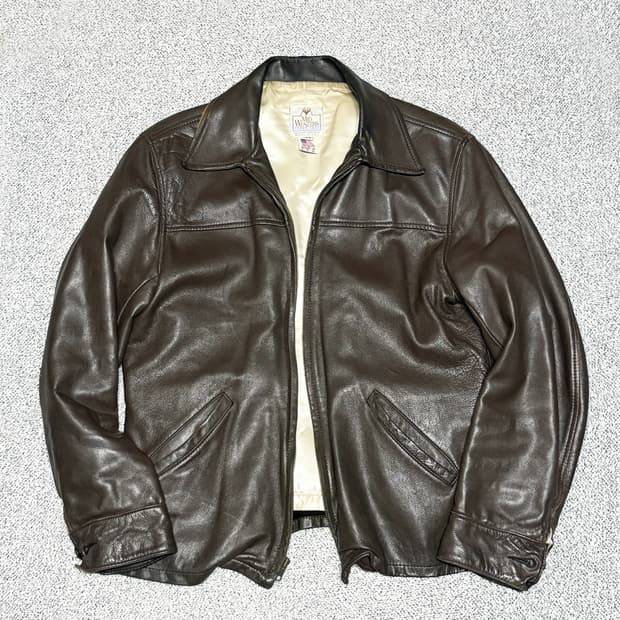 70s 빈티지 디어스킨 레더자켓 Mid western sport togs