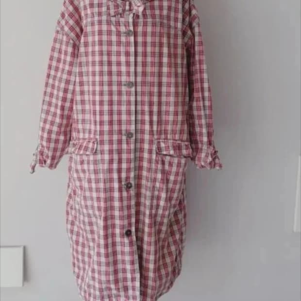 O.Lily 오일릴리 체크 롱 코트 M