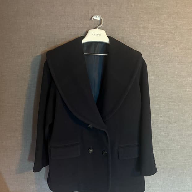 JAPAN 보세 네이비 카라 반코트